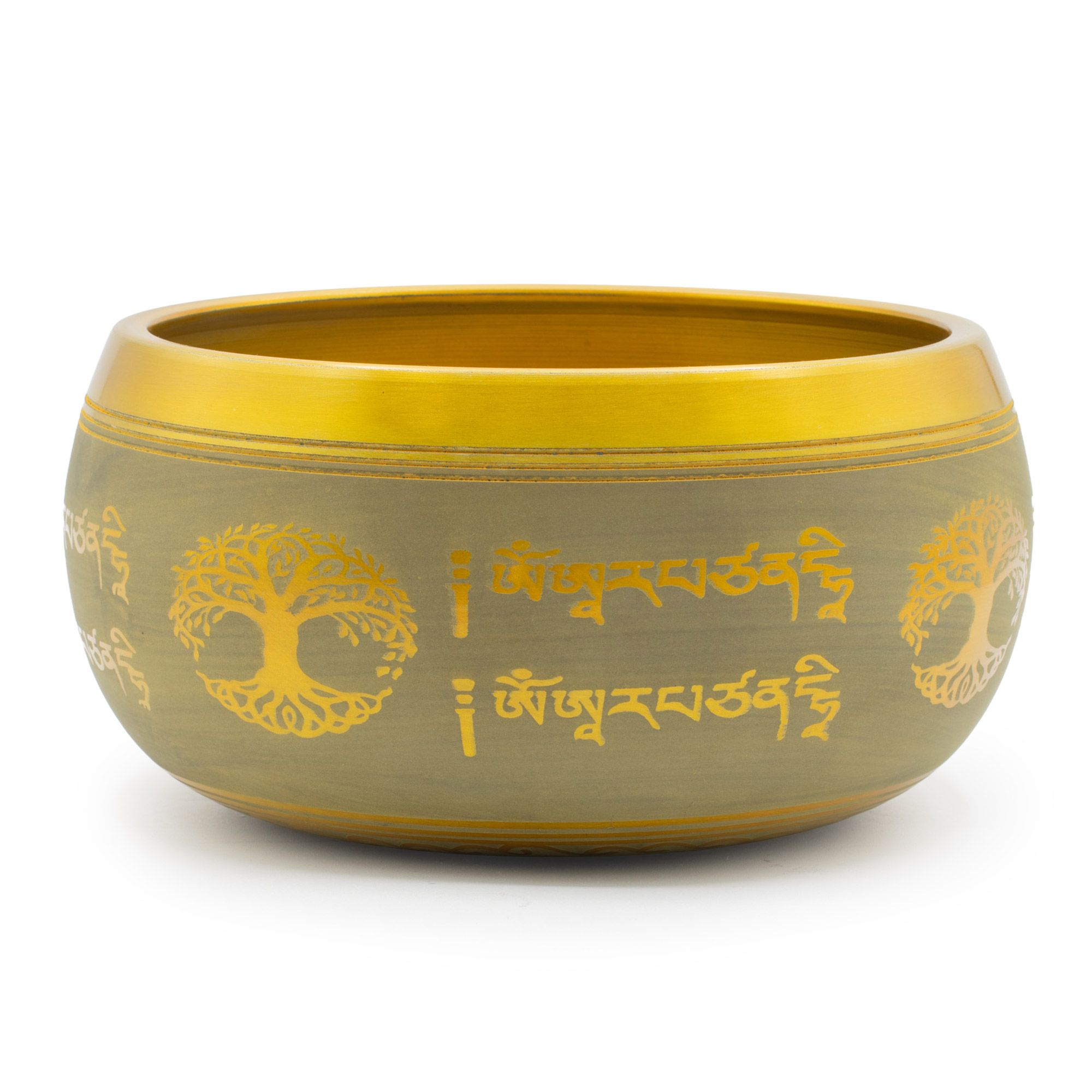 Gran cuenco tibetano de aluminio - Buda del Árbol de la Vida - color cobre (19cm) - Imagen 4