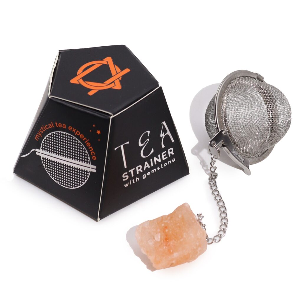 Colador de té de piedras preciosas de cristal crudo – Cornalina