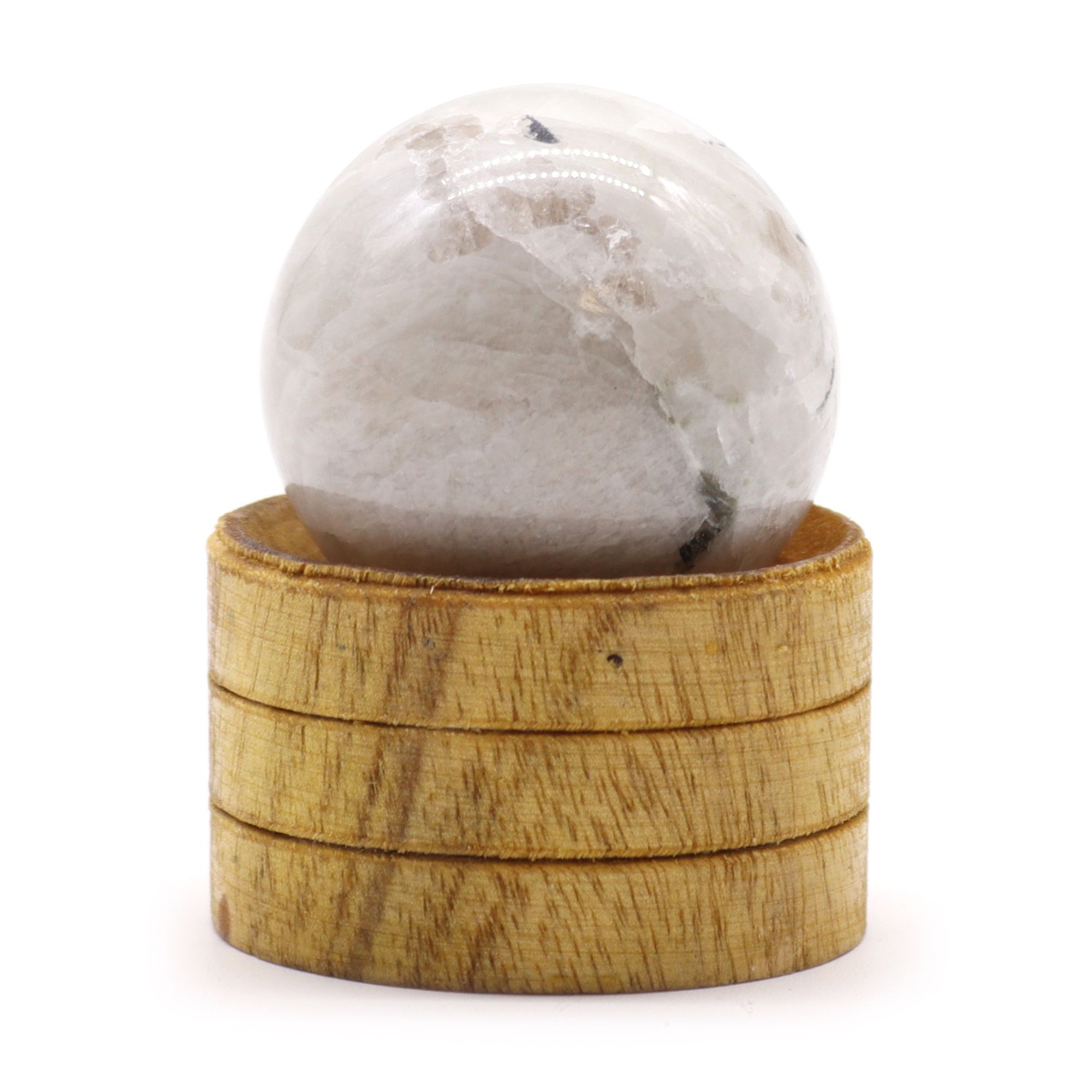 Esfera de cristal de 40 mm - Piedra lunar india con soporte