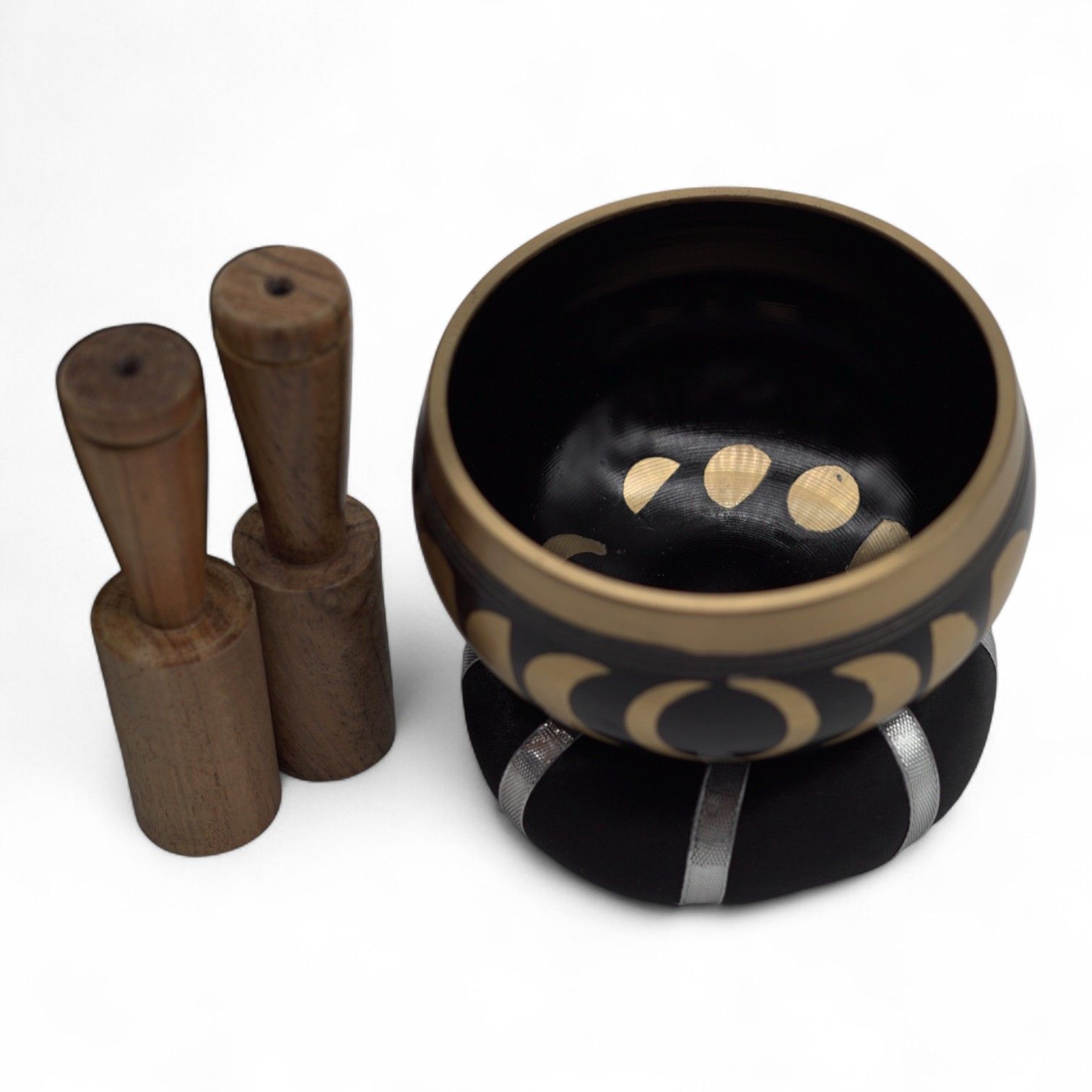 Juego de Cuenco Tibetano - Fase Lunar - Negro 10,7 cm - Imagen 2