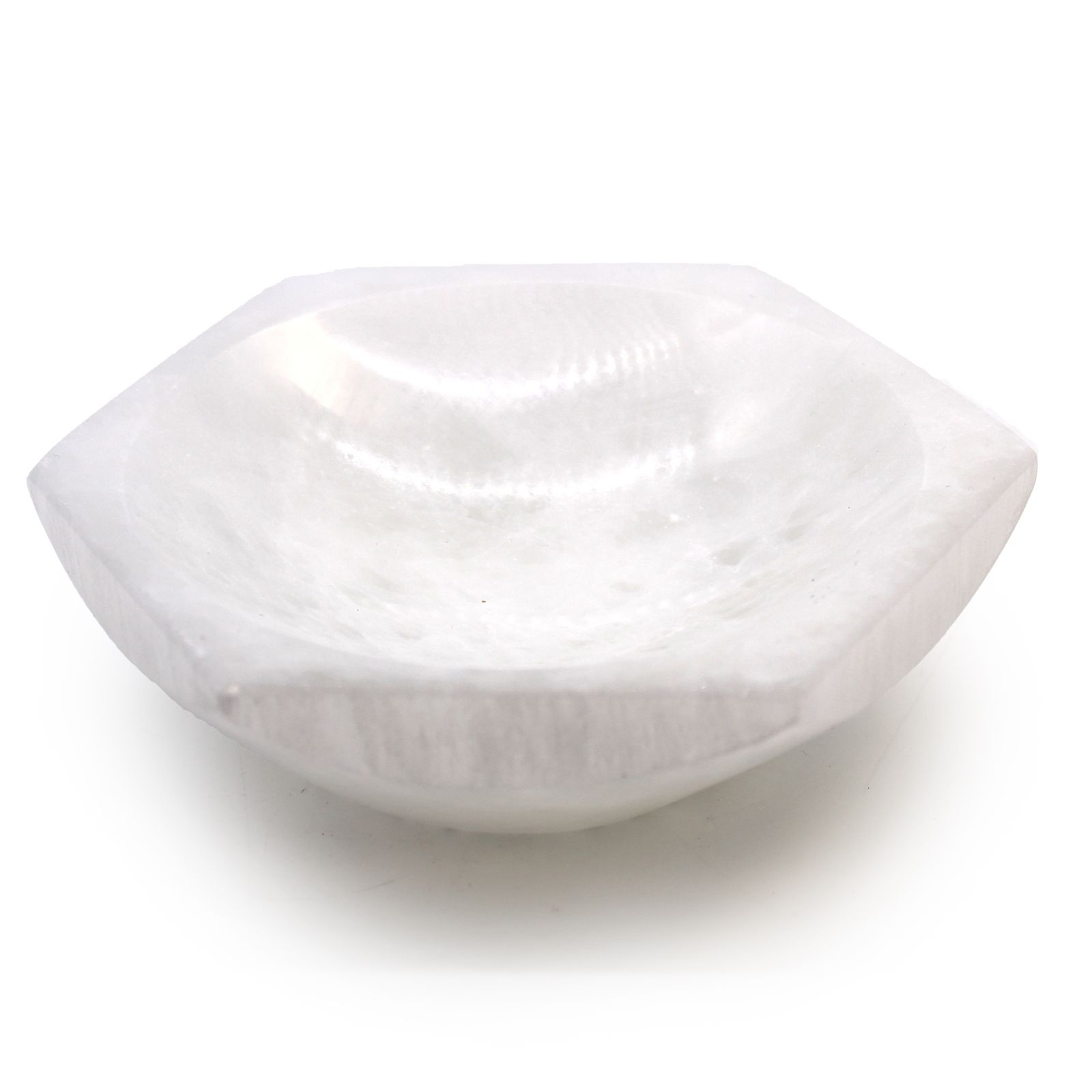 Cuenco hexagonal de selenita – 15cm