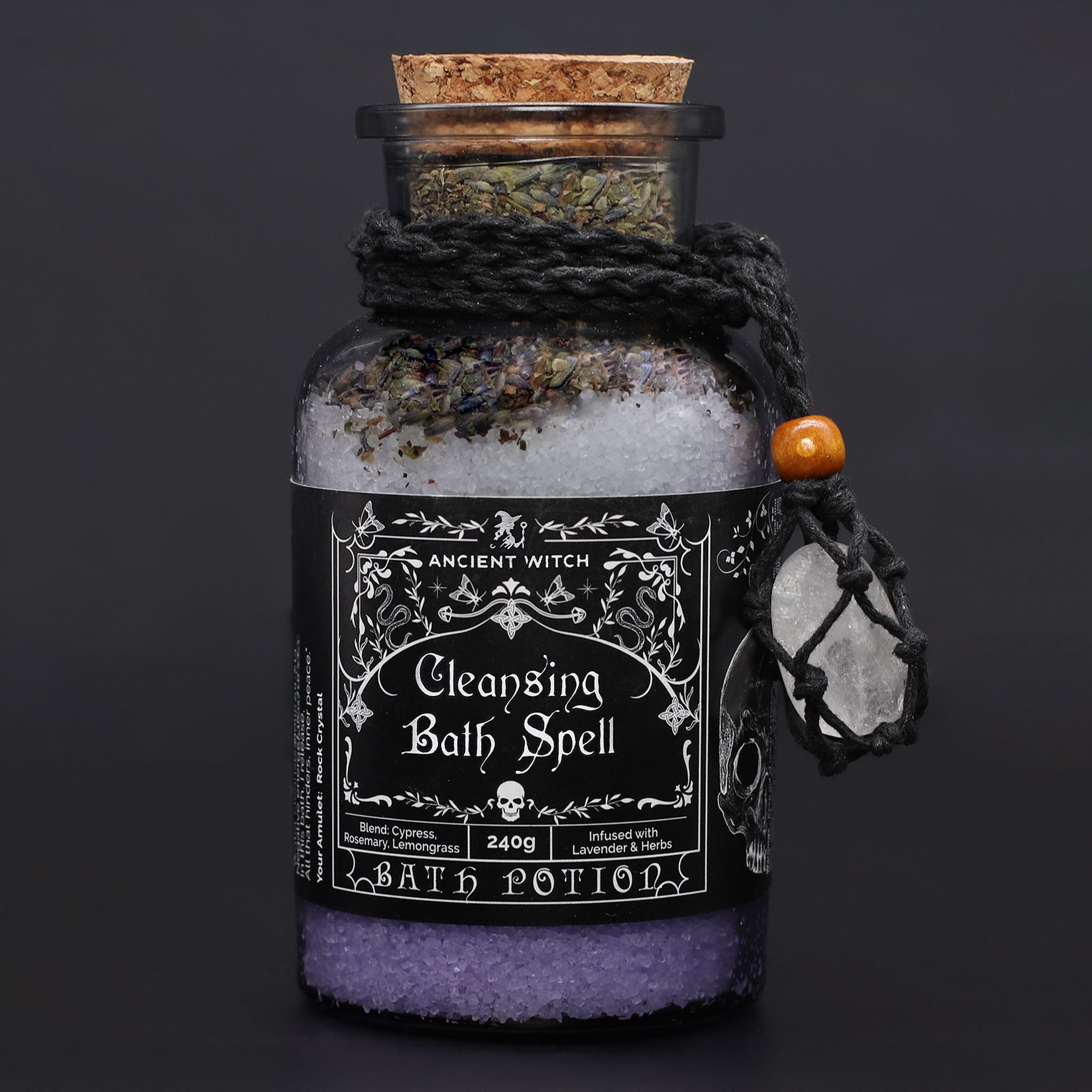 Antiguo hechizo de baño de bruja, poción y amuleto de cristal de roca - Purificación - Imagen 4