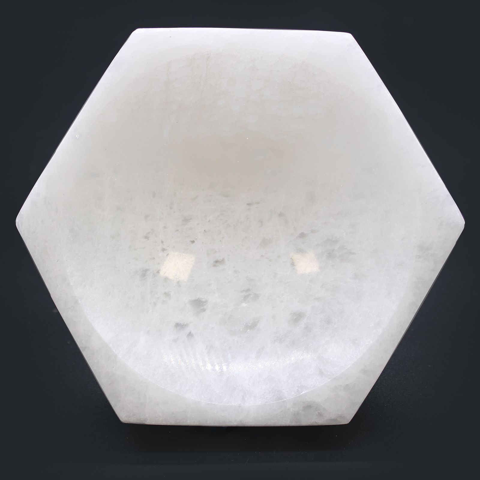 Cuenco hexagonal de selenita - 15cm - Imagen 2