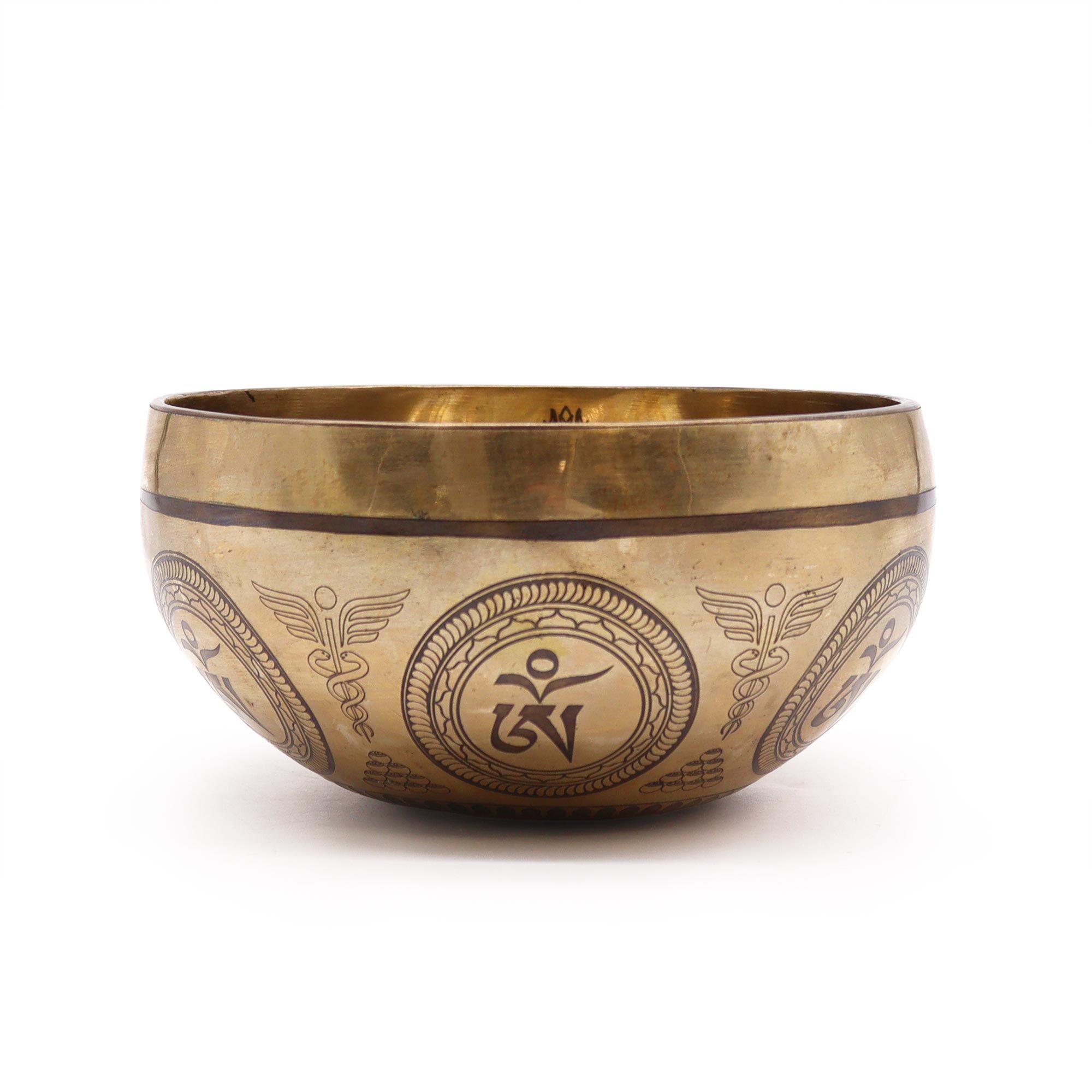 Cuenco tibetano grabado - 16 cm - Siete chakras, modelo 2