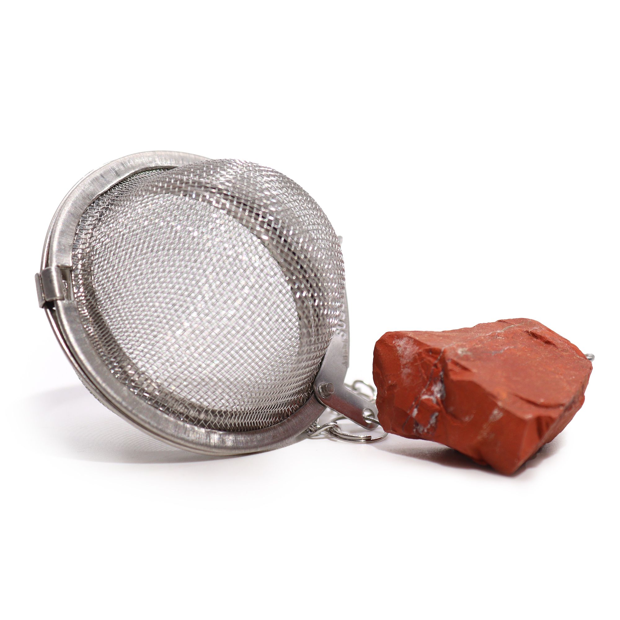 Colador de té de piedras preciosas de cristal crudo - Jaspe rojo - Imagen 4