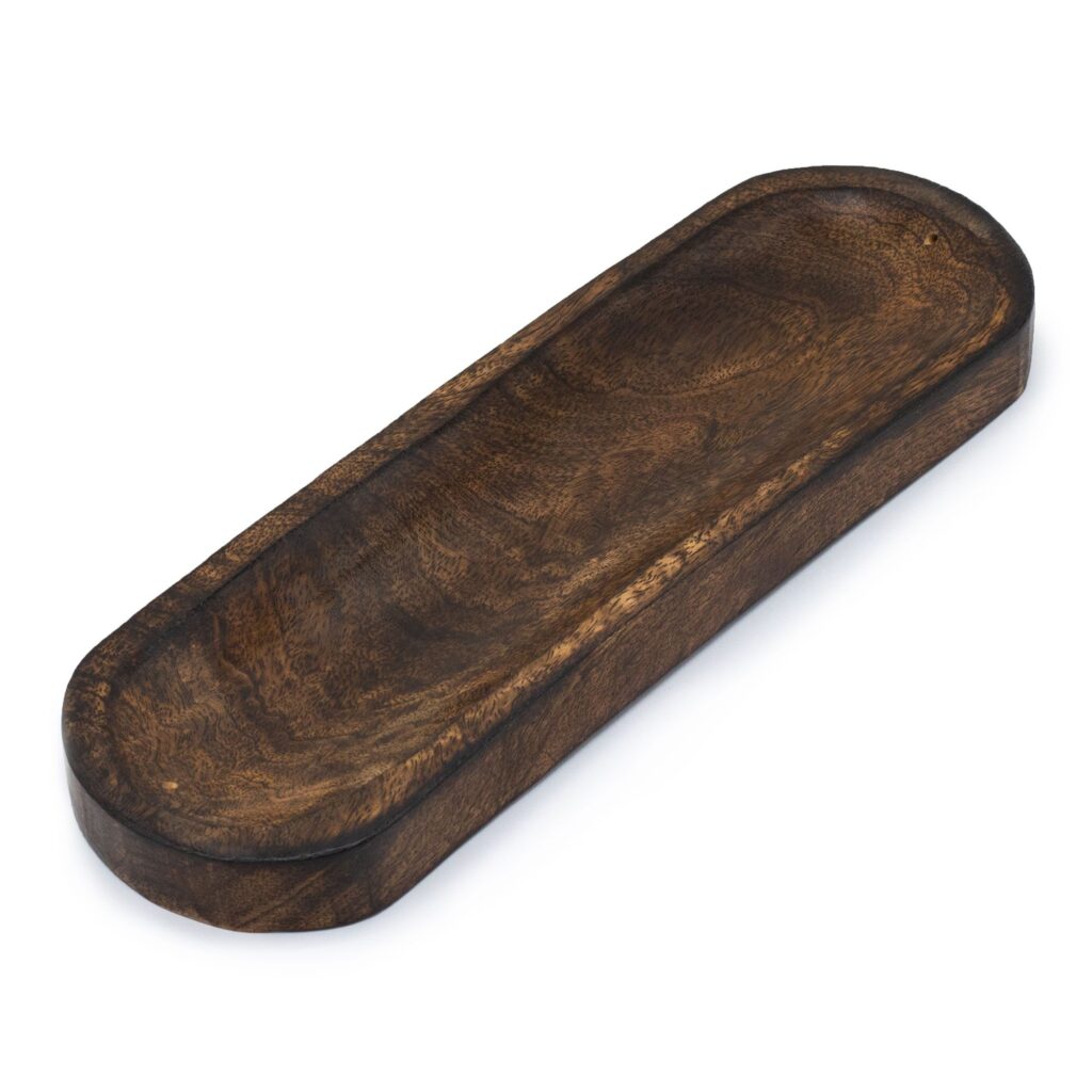 Bandeja Grande para Incienso 30x10cm – Madera de Mango Clásica
