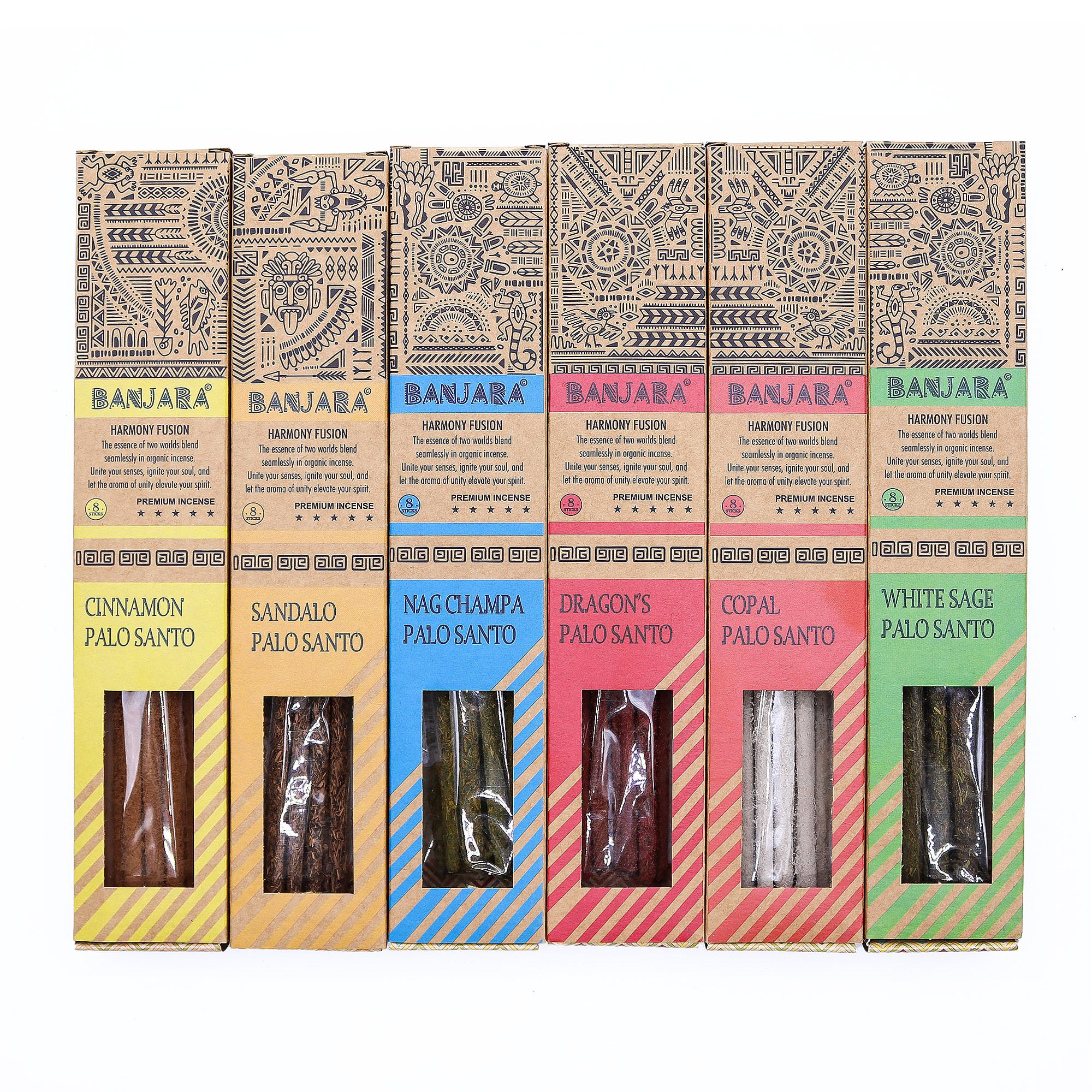 Banjara Palitos de Palo Santo para sahumar - Juego de 6 - Caja - Imagen 9