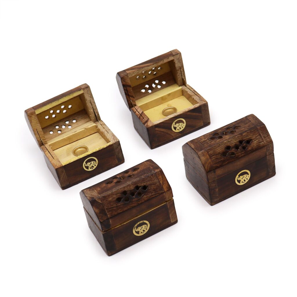Mini Incense Cone Smoke Box – Mango Wood