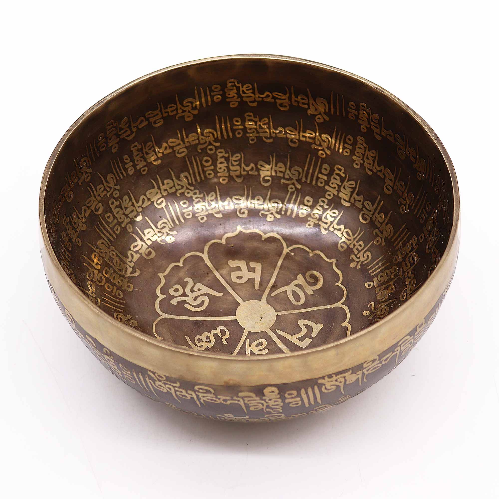 Cuenco tibetano grabado - 16 cm - Mantra - Imagen 2