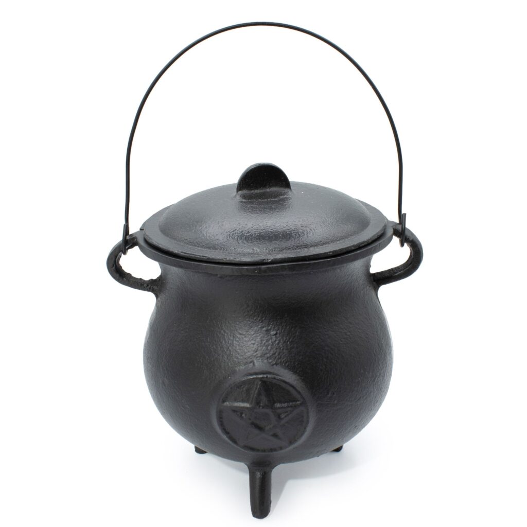 Caldero de hierro fundido extra grande con pentágono de 23×18 cm (al menos 4 kg)