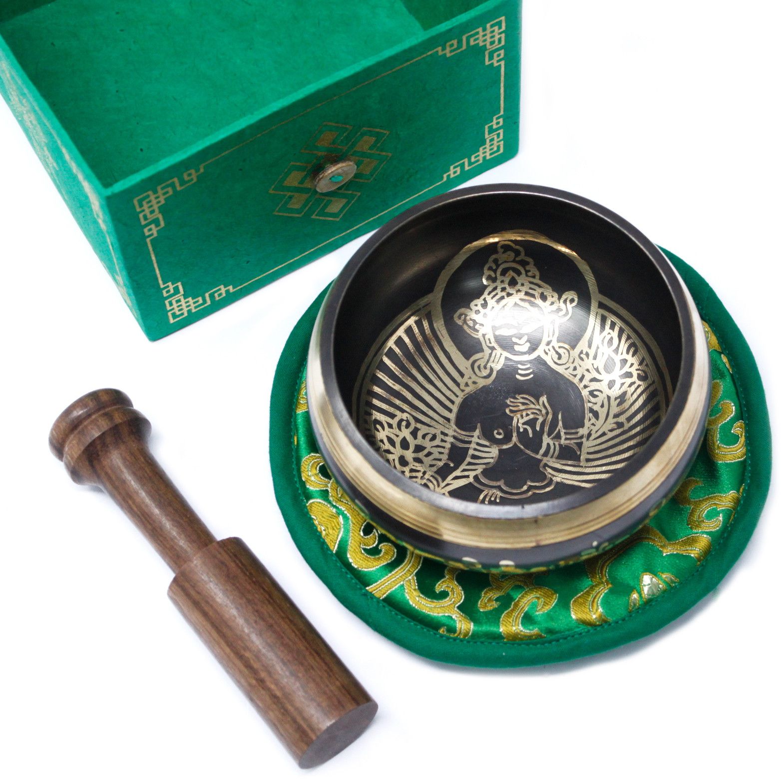 Cuenco tibetano set - Tara Verde 10cm (min 400gm) - Imagen 5