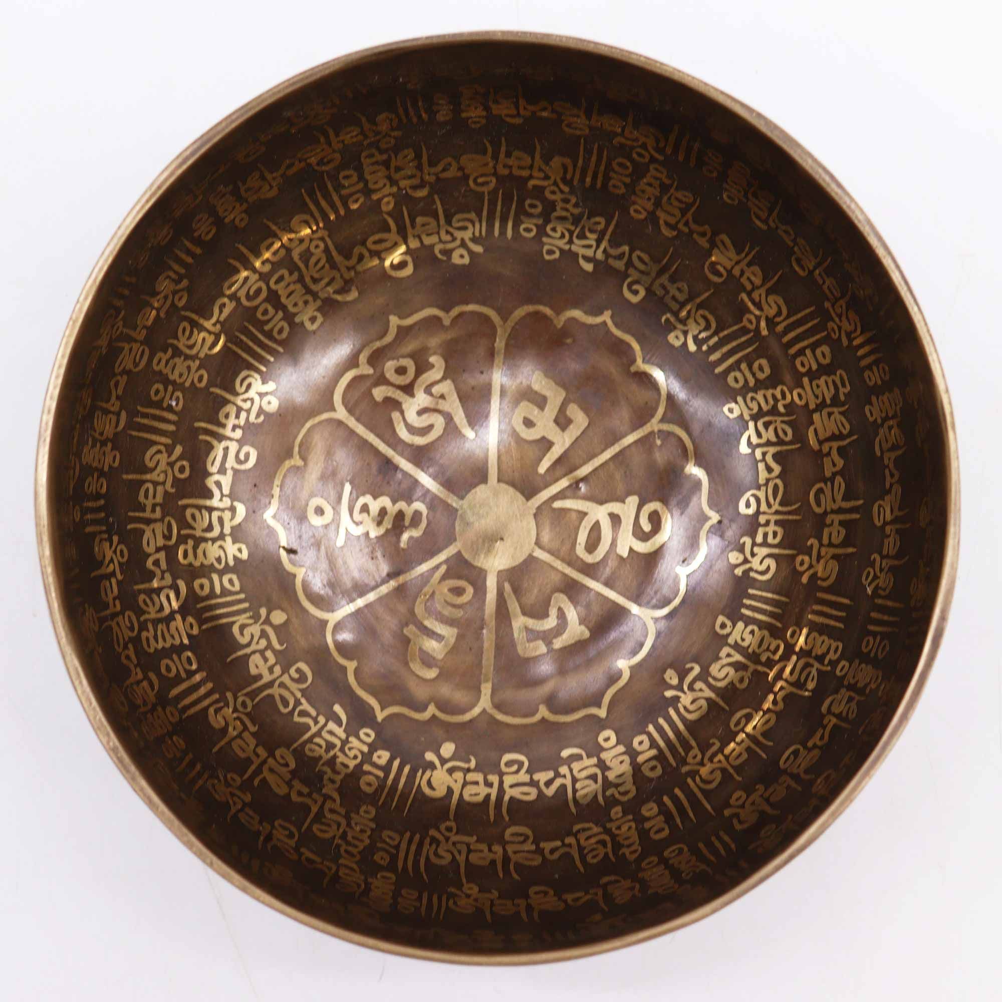 Cuenco tibetano grabado - 16 cm - Mantra - Imagen 3