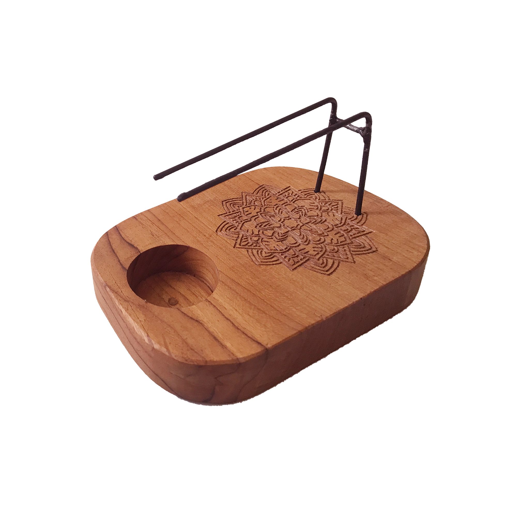 Calentador Palo Santo – Madera de Teca – Diseño Mandala