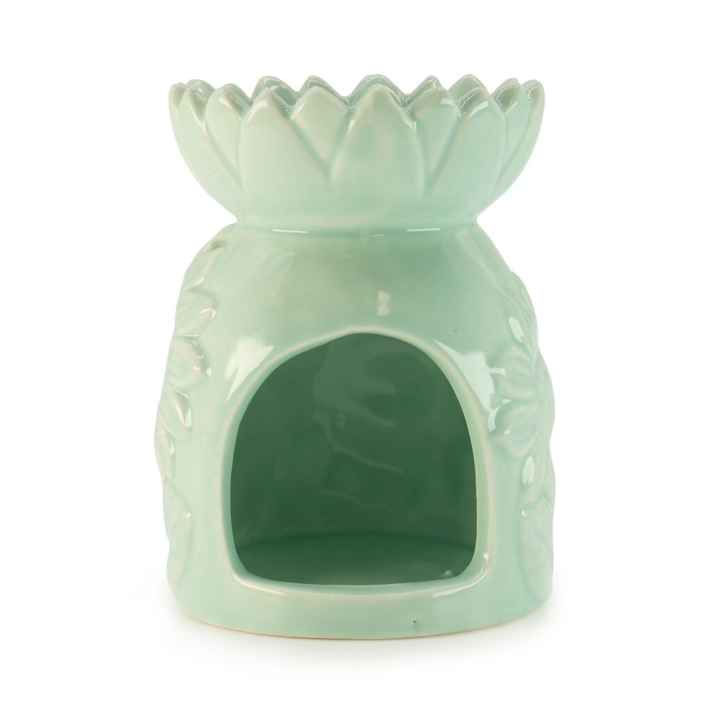 Quemador de aceite de girasol cerámico – Verde pastel