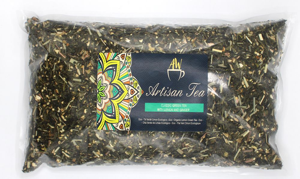 Té verde ecológico con limón y jengibre - 1 kg - Imagen 2