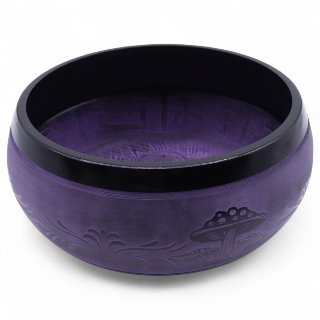 Cuenco tibetano en forma de hongo – Purple Haze (23×10,5 cm, 1,3 kg)