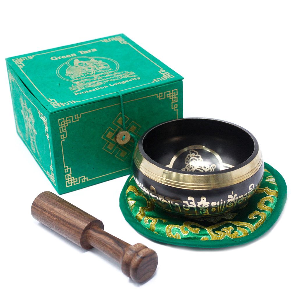 Cuenco tibetano set - Tara Verde 10cm (min 400gm) - Imagen 6