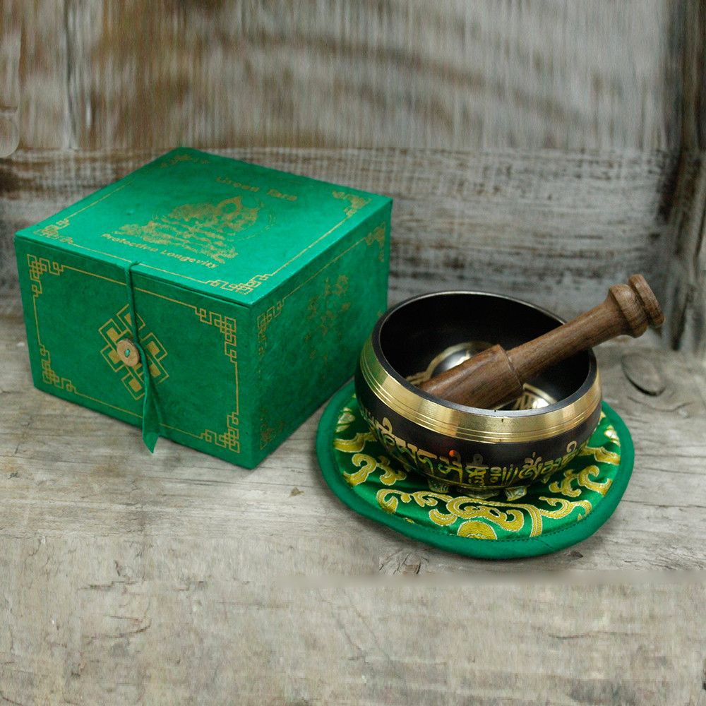 Cuenco tibetano set - Tara Verde 10cm (min 400gm) - Imagen 7