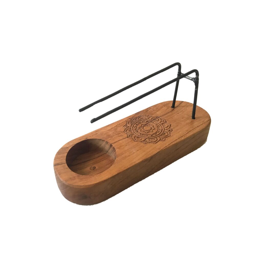 Calentador Pequeño Palo Santo – Madera de Teca – Diseño Mandala