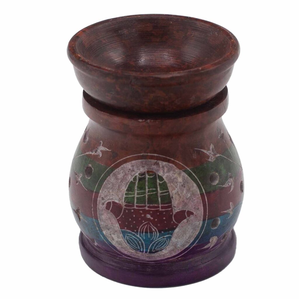 Quemador de Aceite de Esteatita 10cm – Hamsa – Cinco Colores