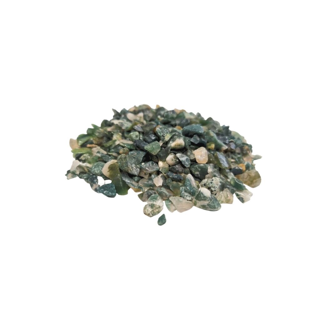 Moss Agate Gemstone Chips Bulk – 1KG