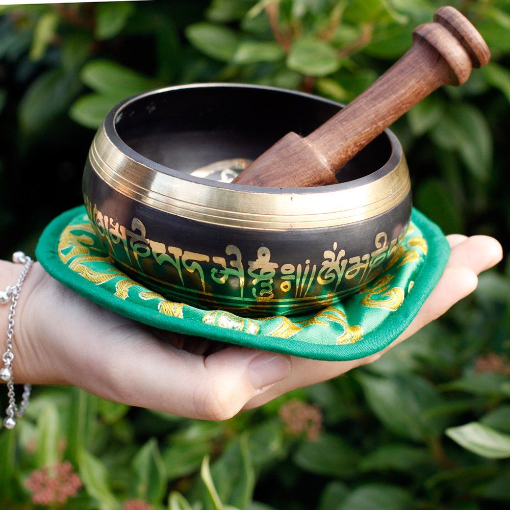 Cuenco tibetano set - Tara Verde 10cm (min 400gm) - Imagen 9