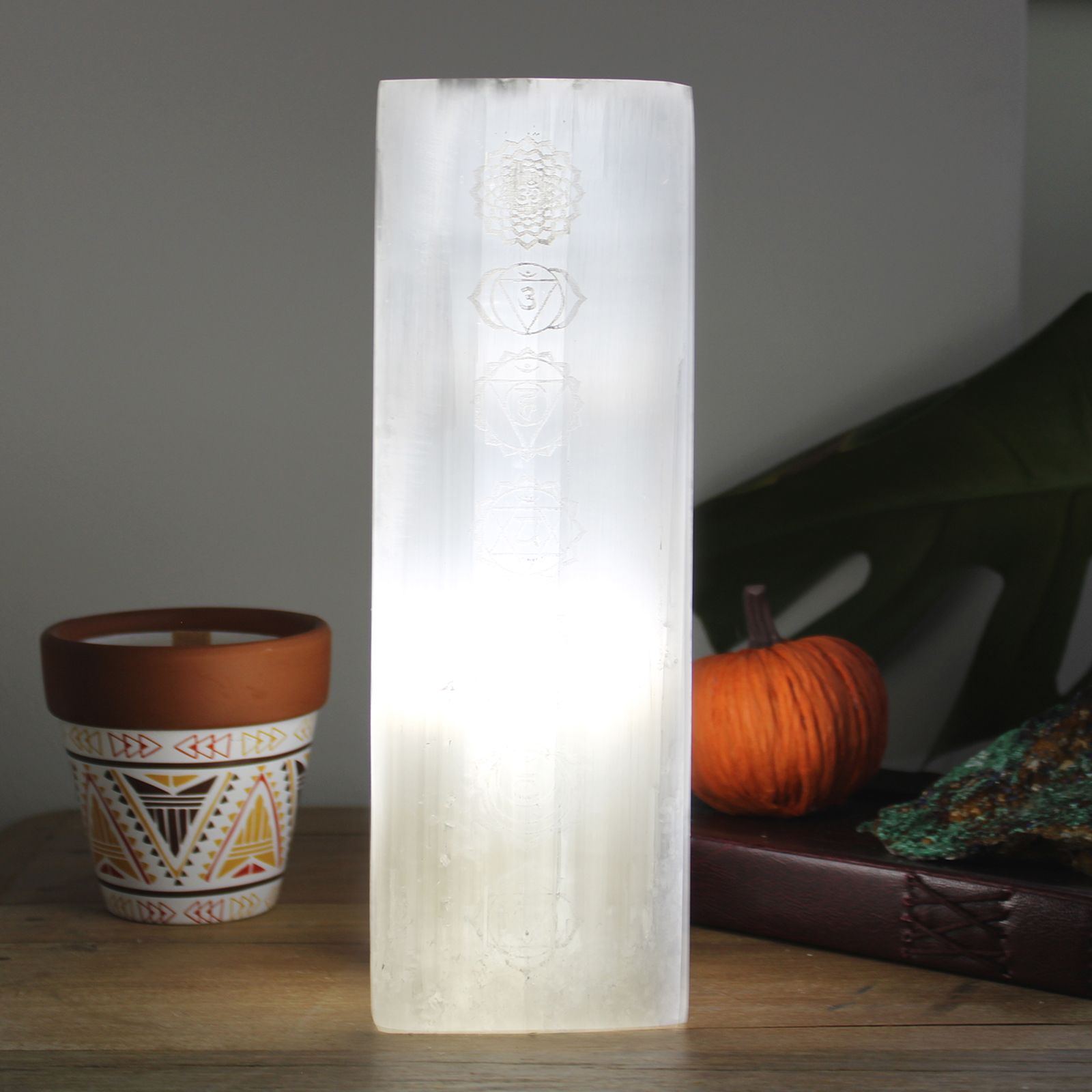Lámpara Bloque Selenita 25cm - Lámpara Chakra - Imagen 2
