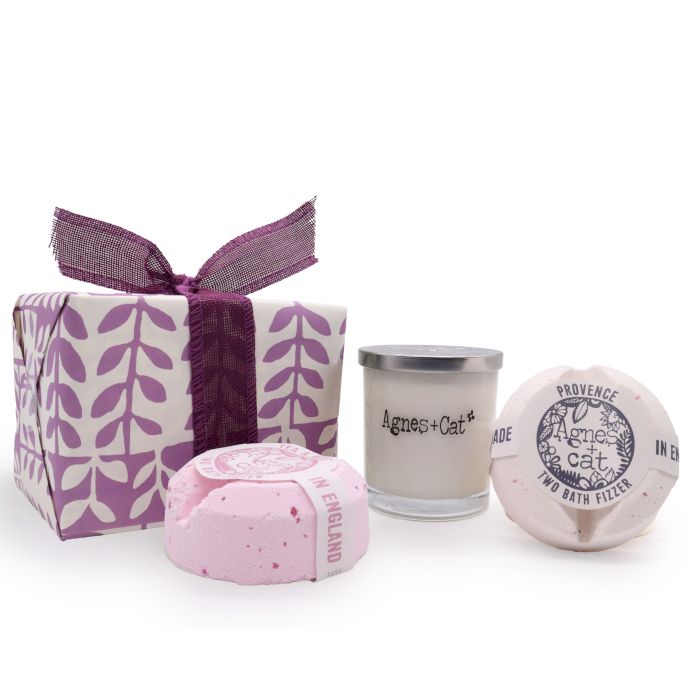Set de Regalo: Bombas de baños de Provenza & té y rosas+ Vela de Piedra Lunar - Imagen 3