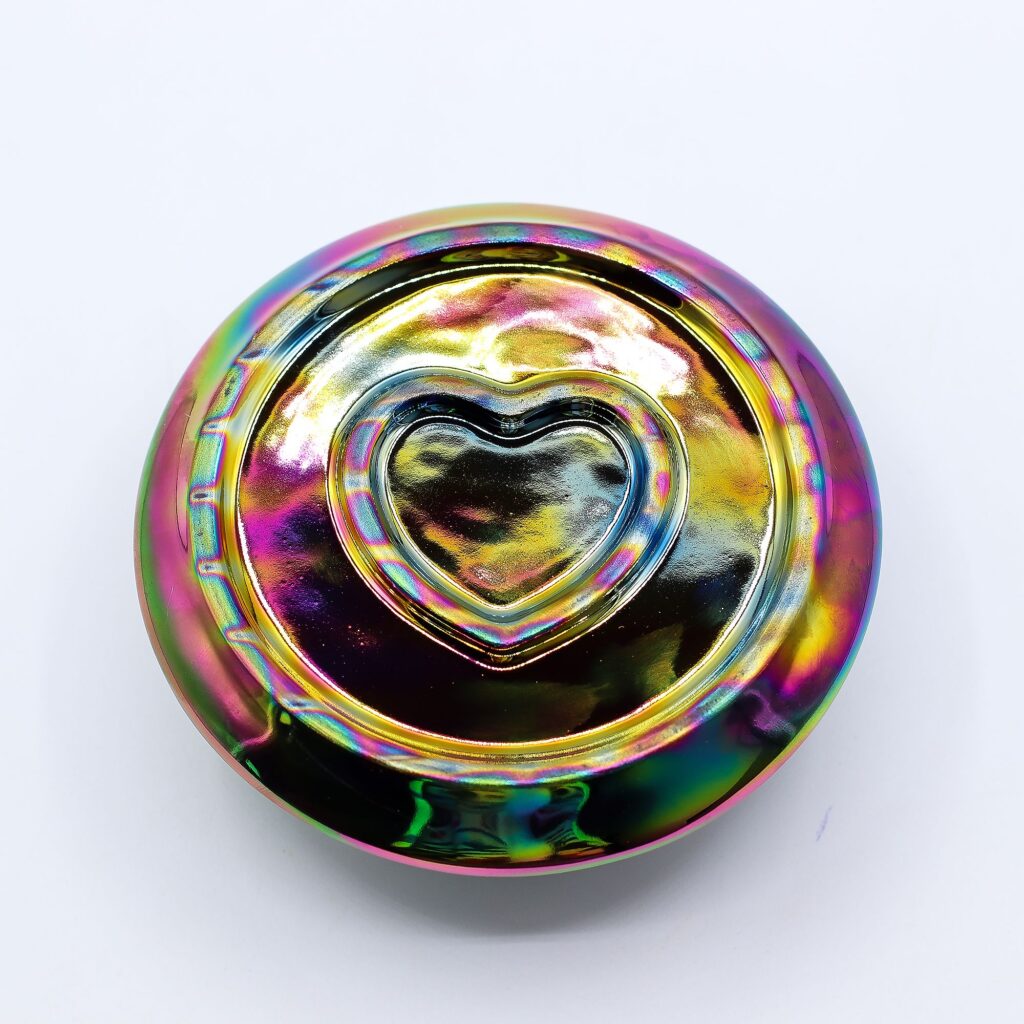 Soporte cerámico para Palo Santo e Incienso – Mandala – Arcoíris Metálico