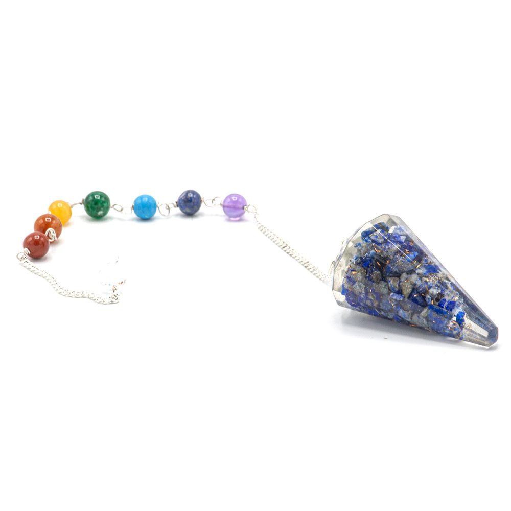 Péndulo de chakra de poder de orgonita – Lapis