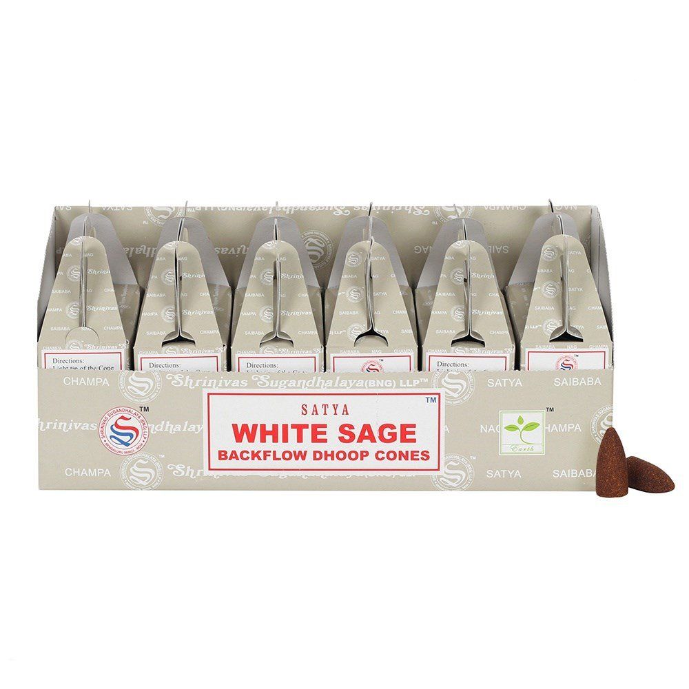 Conos Dhoop de reflujo Satya – Salvia Blanca (24und)
