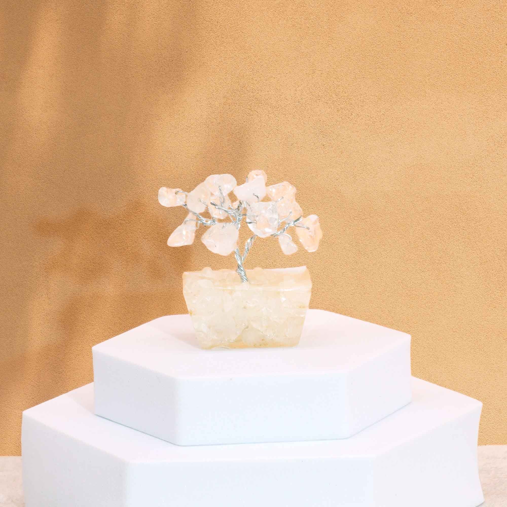 Mini árbol de piedras preciosas sobre base de orgonita - Cuarzo de roca (15 piedras) - Imagen 6