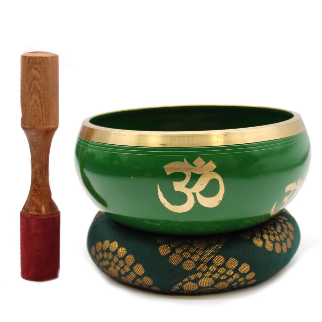 Juego de Cuenco Tibetano Lrg – Árbol de la vida – Verde 14cm