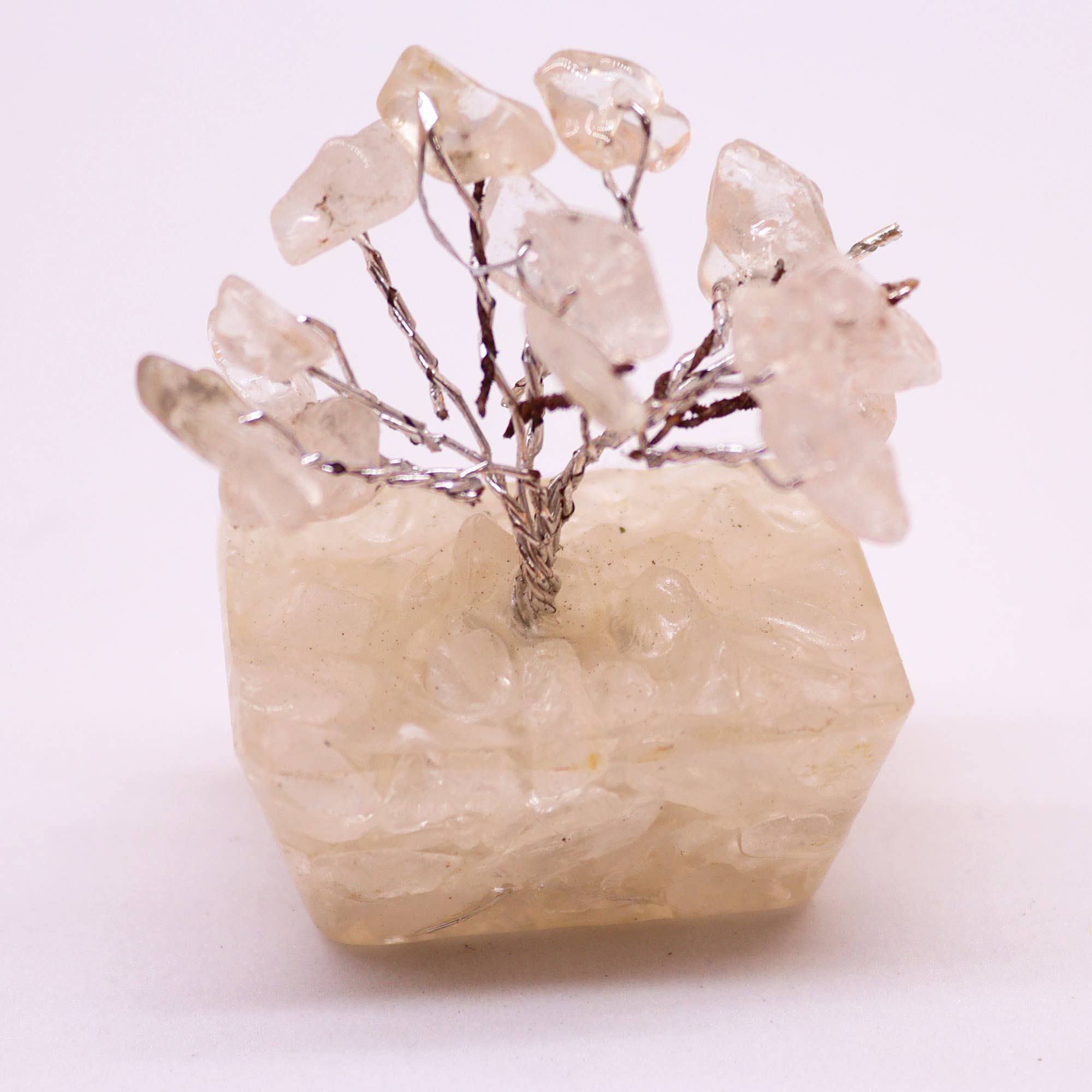 Mini árbol de piedras preciosas sobre base de orgonita - Cuarzo de roca (15 piedras) - Imagen 5