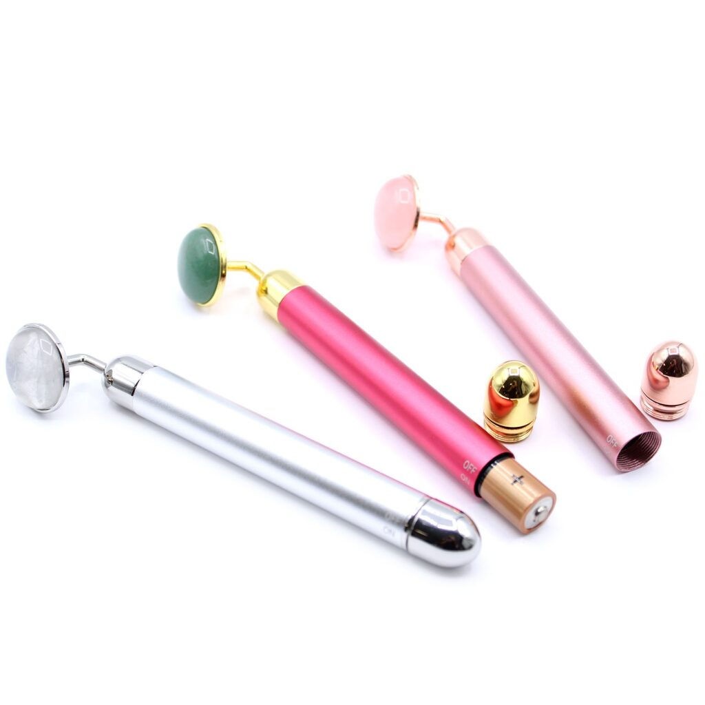 Rodillo con Vibración de Piedras Preciosas – Cuarzo rosa