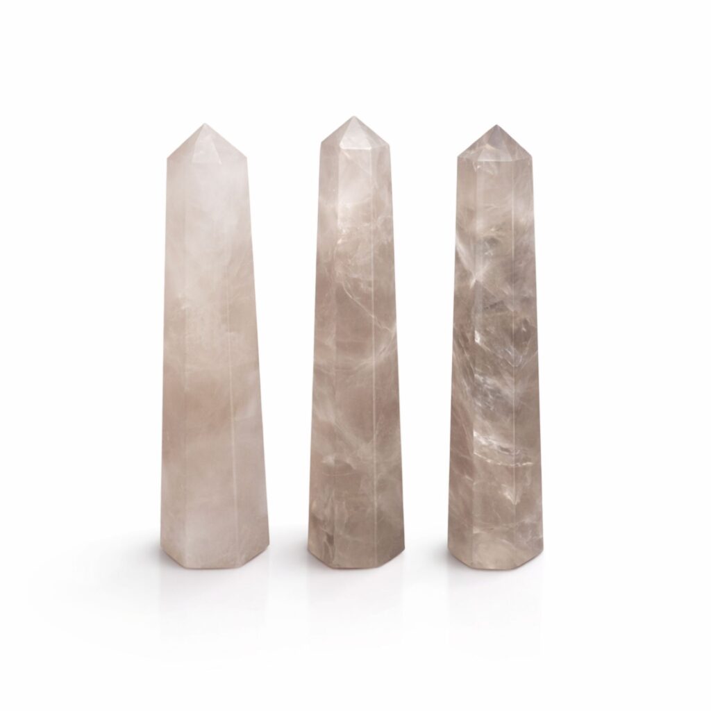 Punta obelisco de seis caras de piedra preciosa aproximadamente 11 cm – cuarzo ahumado