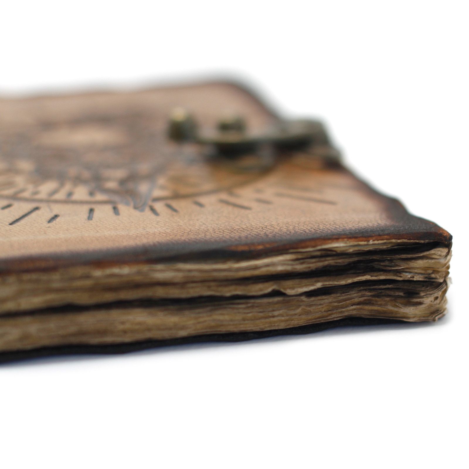 Cuaderno de Cuero Pentágono y Calavera Hojas quemadas - Imagen 9