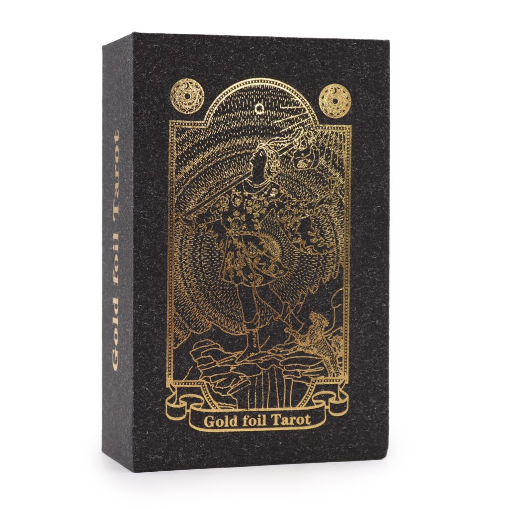 Tarot de color Dorado con Libro – Caja de Regalo