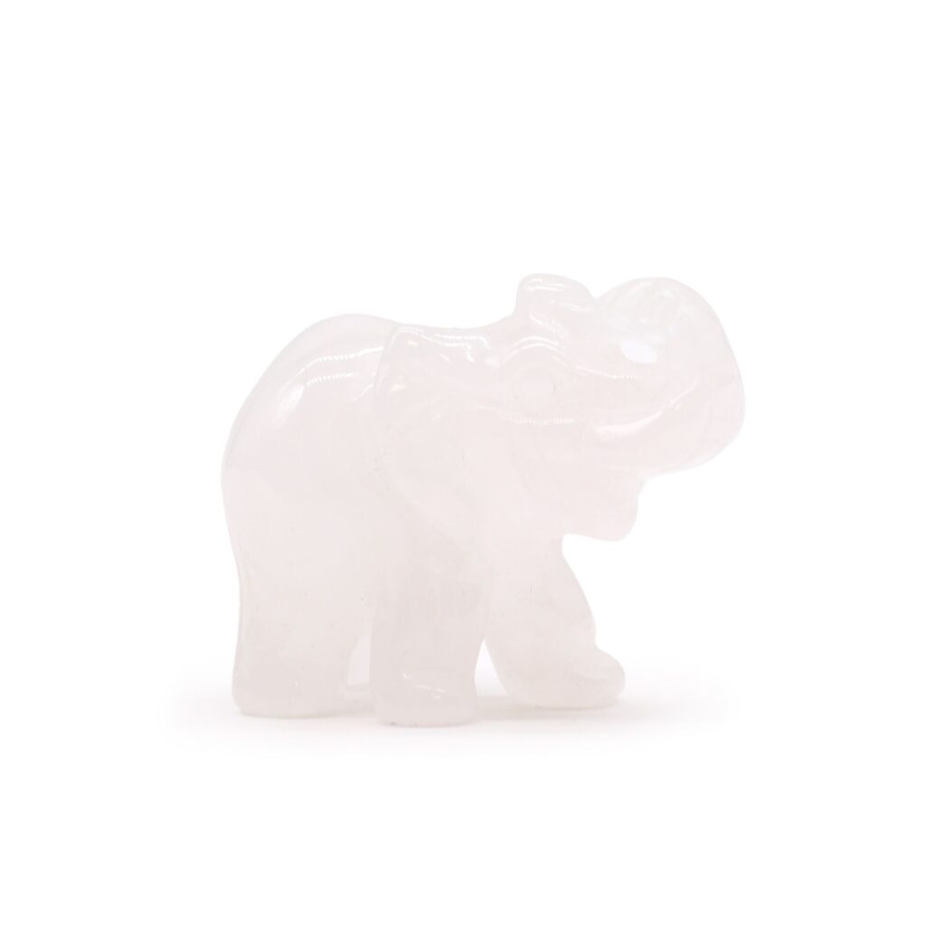 Piedra Preciosa Elefante de la Suerte – Cuarzo Rosa 50x35x25mm