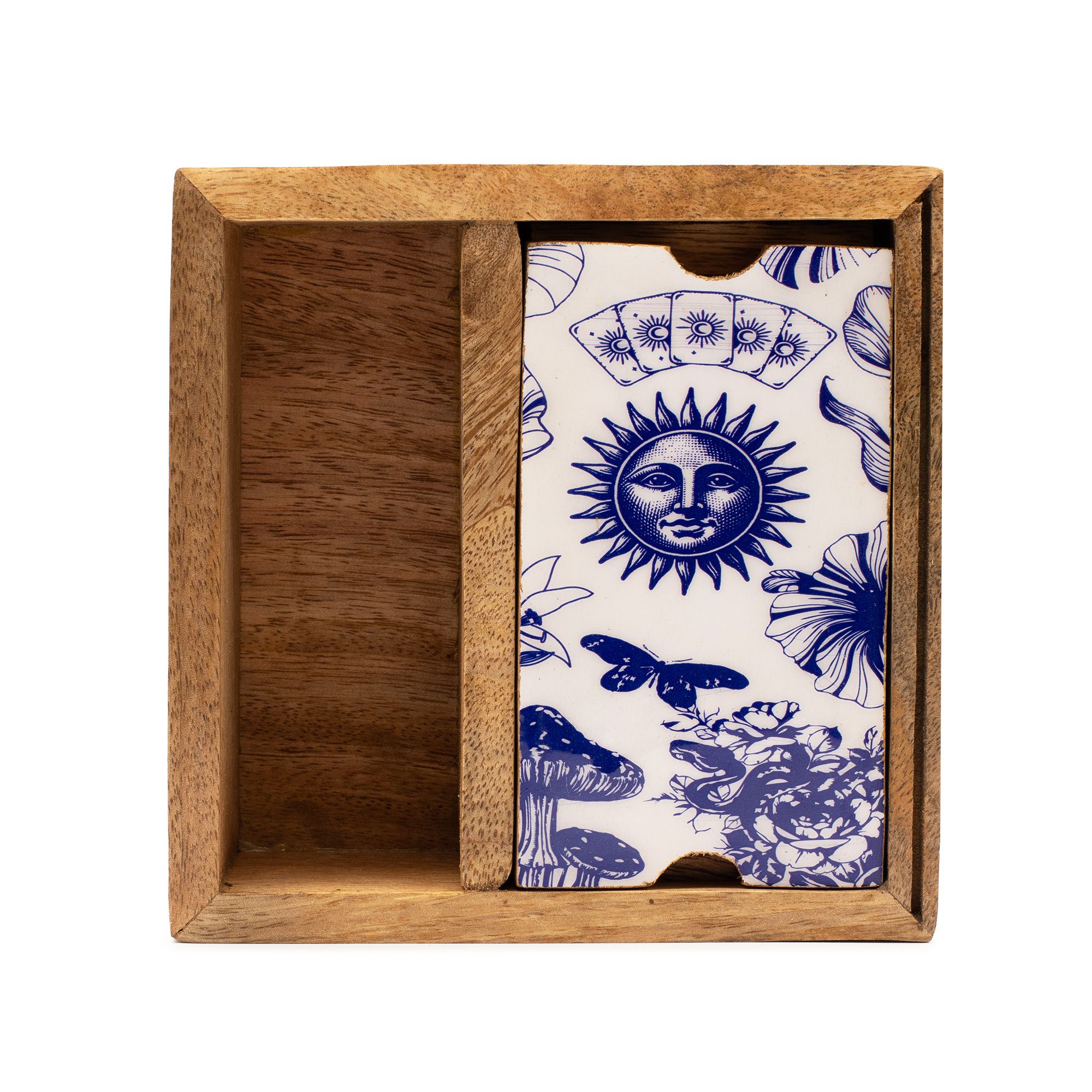 Caja de tarot de dos secciones con soporte para cartas - Imagen 4