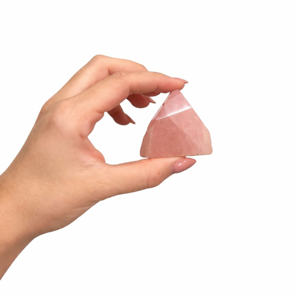Puntas pulidas de gema superior – Cuarzo rosa (aprox. 5-6 piezas)