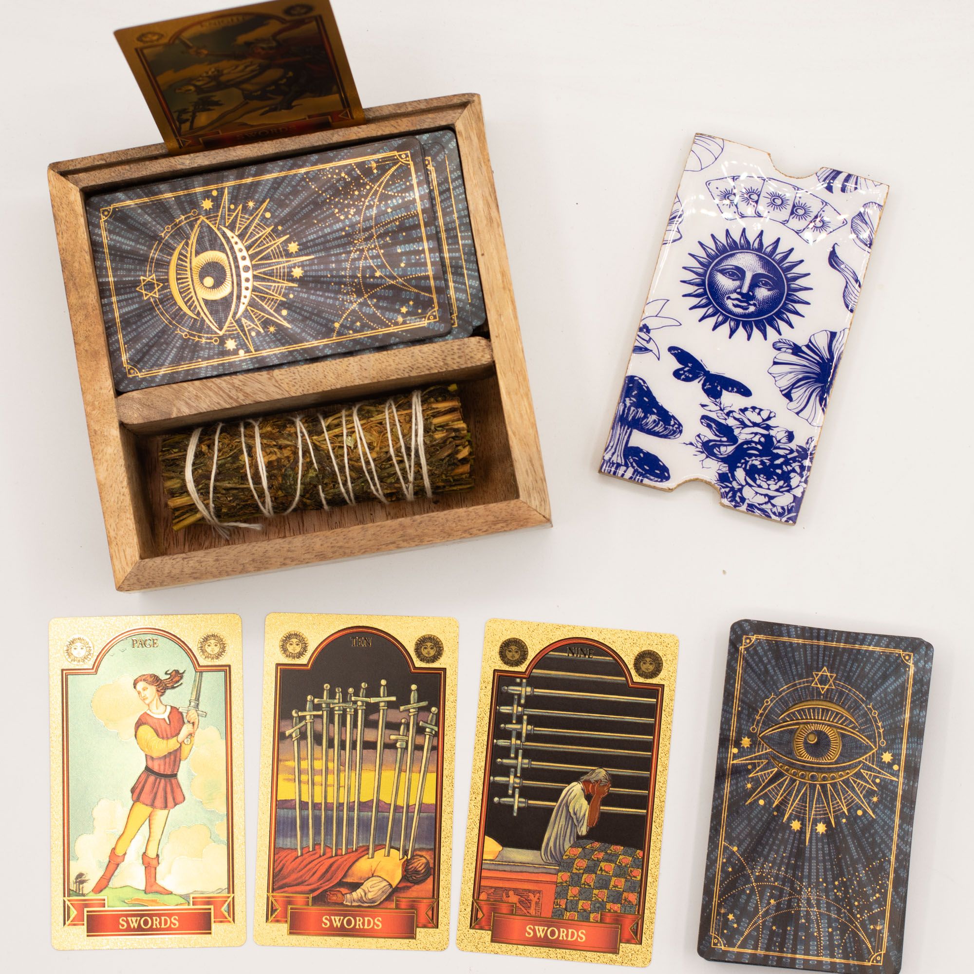 Caja de tarot de dos secciones con soporte para cartas - Imagen 3