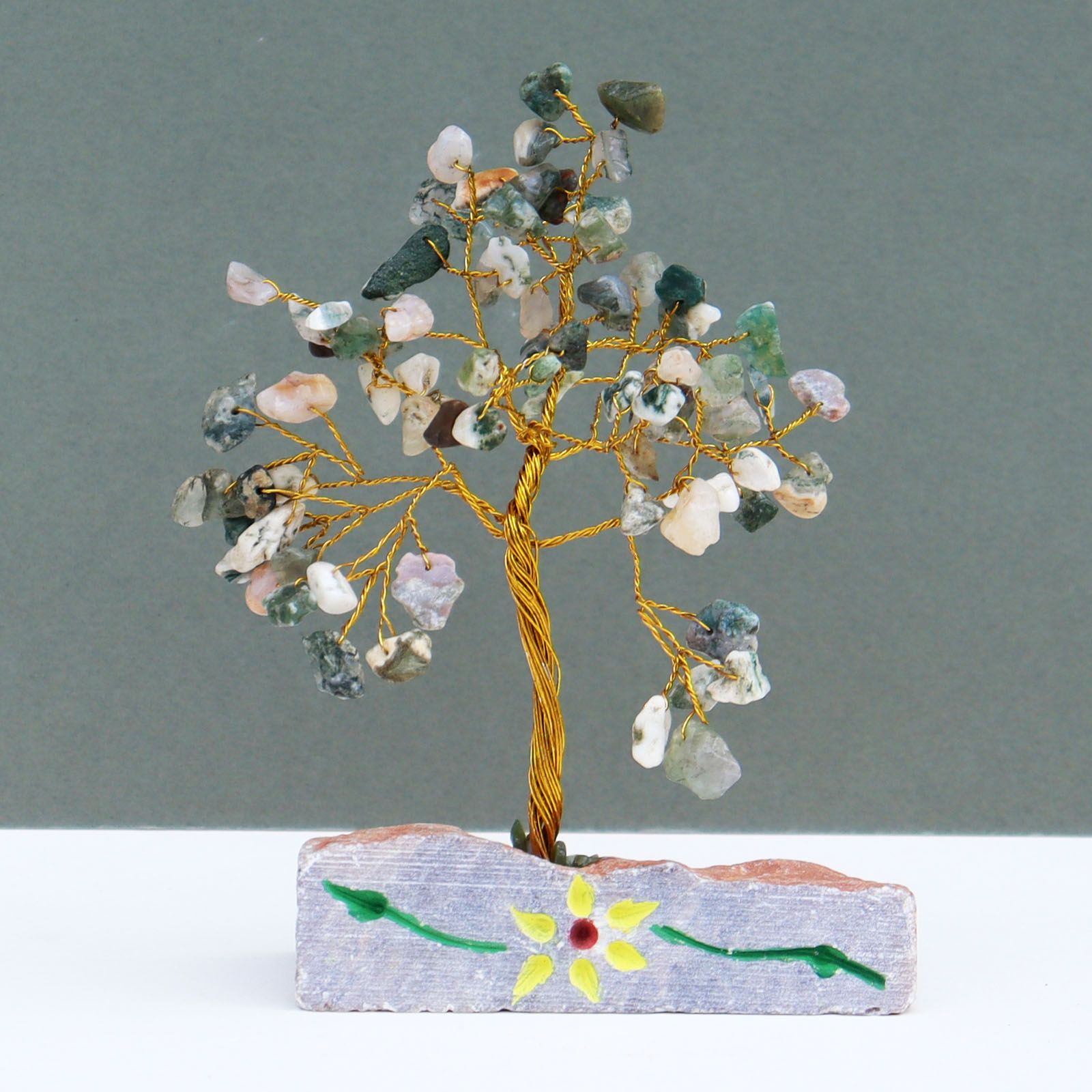 Árbol de gemas indio - Ágata verde (aprox. 80 piedras) - Imagen 2