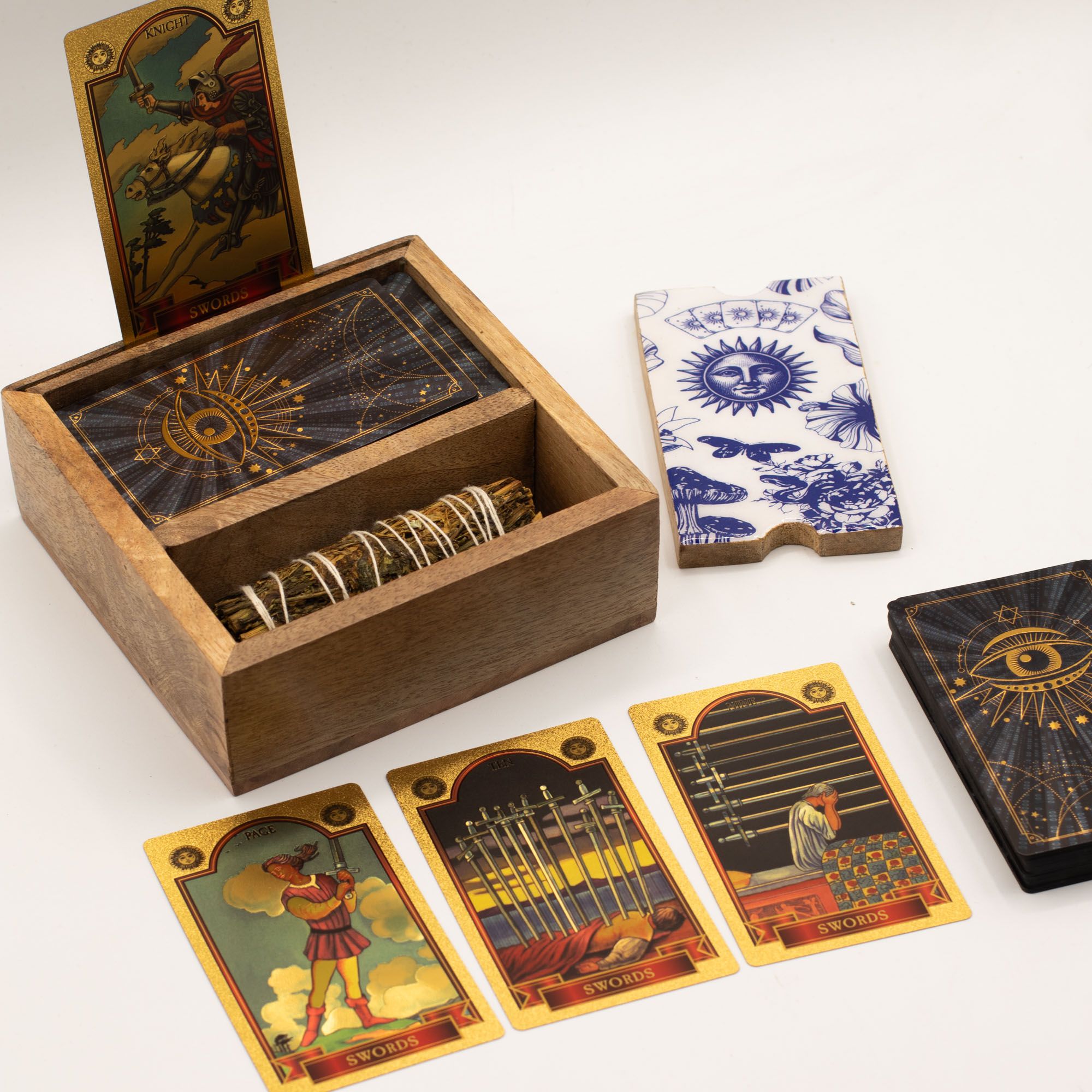Caja de tarot de dos secciones con soporte para cartas - Imagen 5