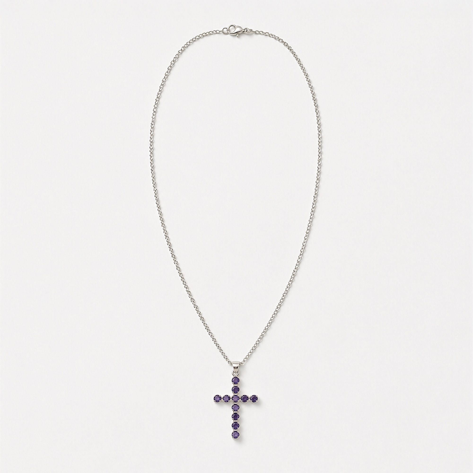 Colgante devocional de la India - Plateado con baño de plata (cadena de 45 cm) - Crucifijo Ionite - Imagen 4