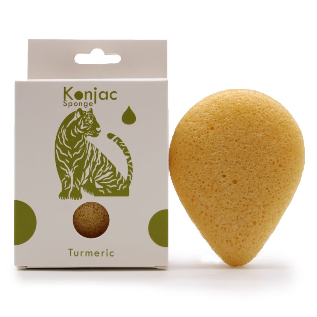 Esponja facial Konjac con cúrcuma