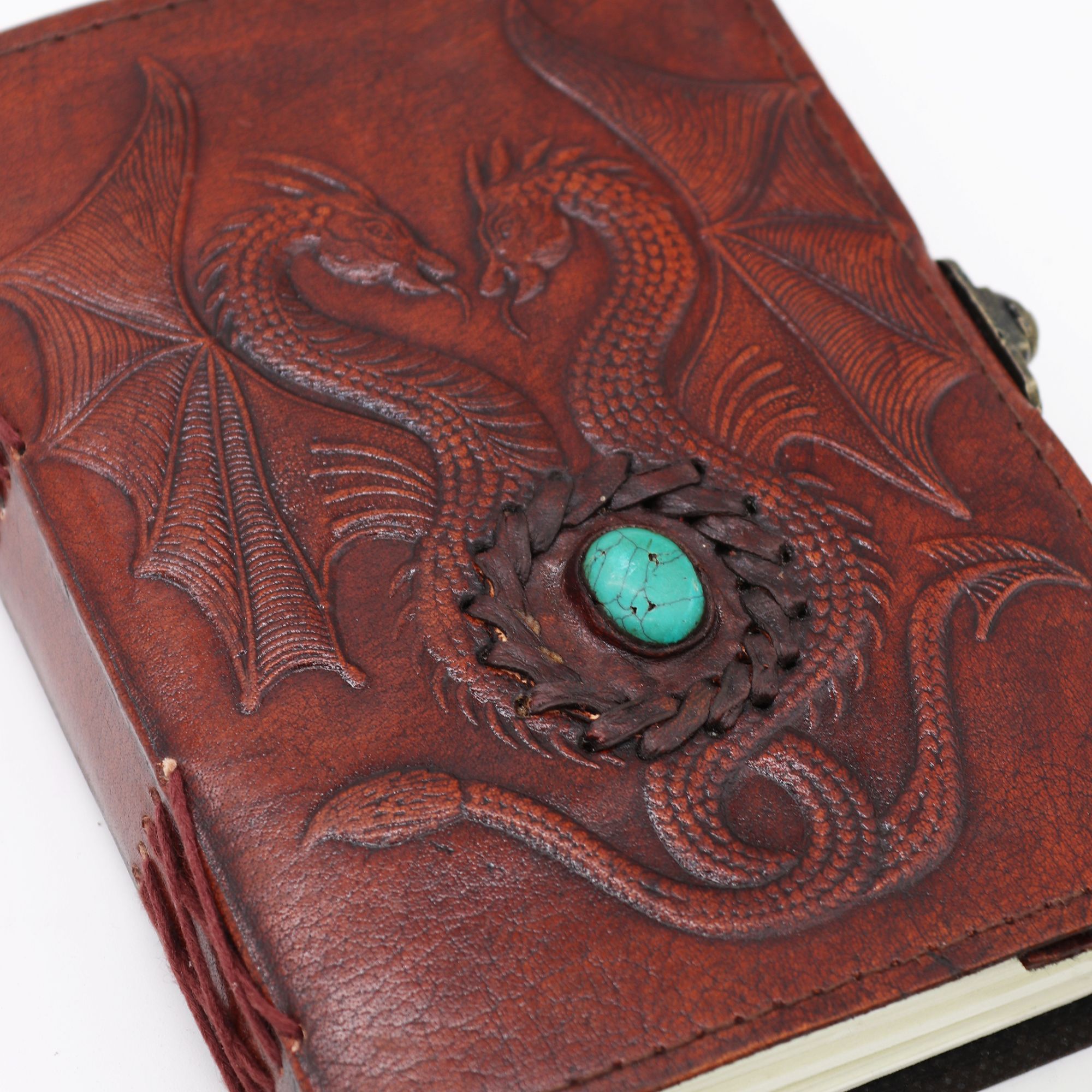 Cuaderno Esotérico Dos Dragones - Vintage con Borde de Costura - Imagen 2