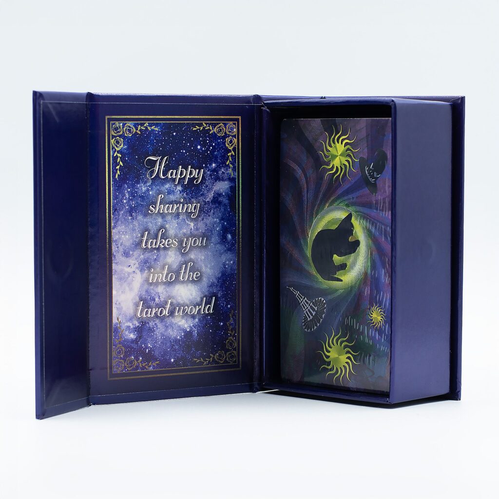 Conjunto de cartas de Tarot con lámina púrpura – Tarot de la Bruja – con folleto