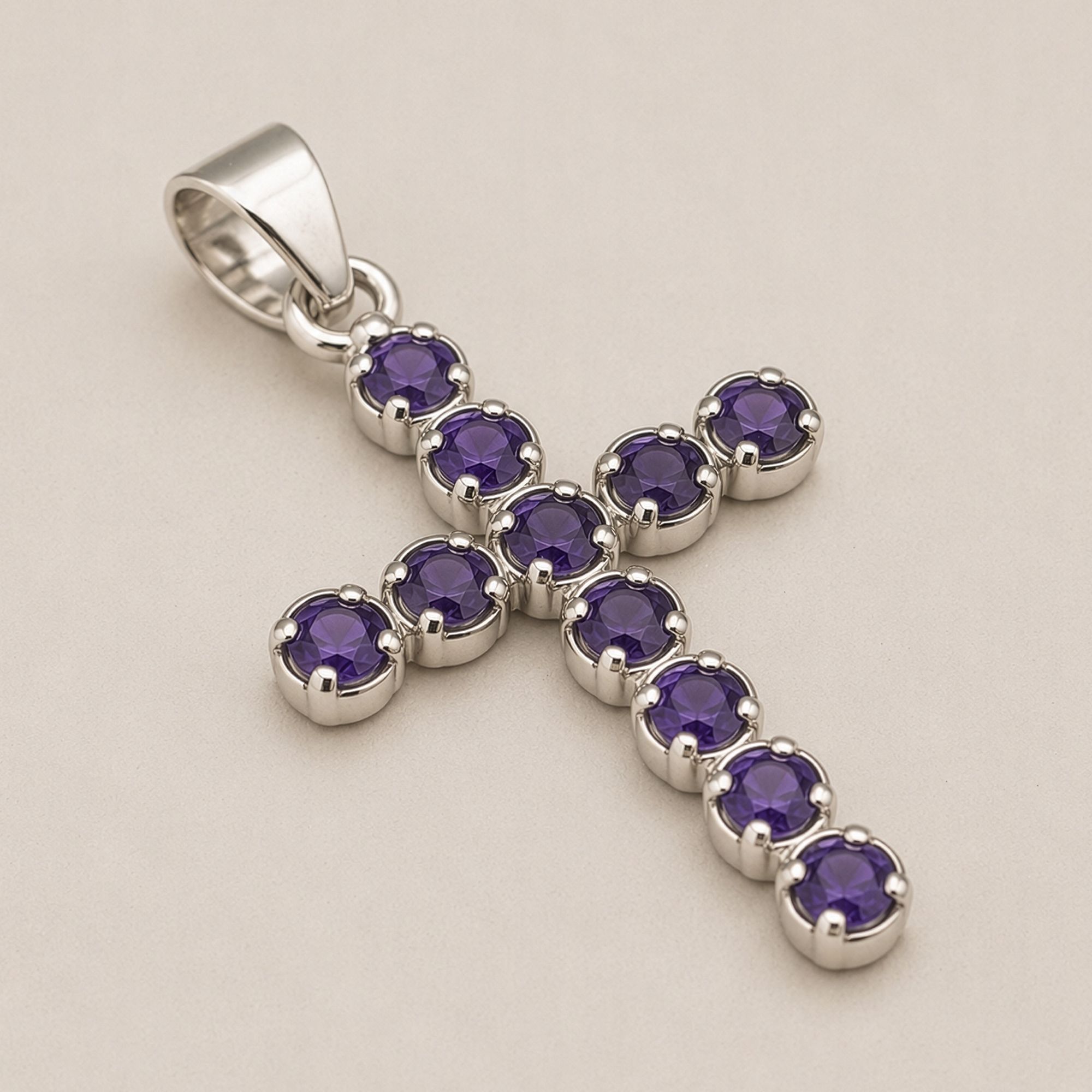 Colgante devocional de la India - Plateado con baño de plata (cadena de 45 cm) - Crucifijo Ionite - Imagen 6