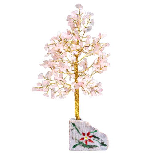 Árbol de gemas indio - Cuarzo rosa (aprox. 320 piedras)